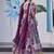 PURPLE CHINNON SILK DIGITAL PRINT & ZARI DORI EMBROIDERED PARTY WEAR INDIAN WEDDING FESTIVE SEMI STITCHED LEHENGA CHOLI