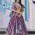 PURPLE CHINNON SILK DIGITAL PRINT & ZARI DORI EMBROIDERED PARTY WEAR INDIAN WEDDING FESTIVE SEMI STITCHED LEHENGA CHOLI