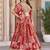 RED CHINNON SILK DIGITAL PRINT & ZARI DORI EMBROIDERED PARTY BRIDAL INDIAN WEDDING FESTIVE SEMI STITCHED LEHENGA CHOLI