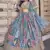SKY BLUE CHINNON SILK DIGITAL PRINT & ZARI DORI EMBROIDERED PARTY INDIAN WEDDING FESTIVE SEMI STITCHED LEHENGA CHOLI