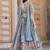 SKY BLUE CHINNON SILK DIGITAL PRINT & ZARI DORI EMBROIDERED PARTY INDIAN WEDDING FESTIVE SEMI STITCHED LEHENGA CHOLI