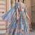 SKY BLUE CHINNON SILK DIGITAL PRINT & ZARI DORI EMBROIDERED PARTY INDIAN WEDDING FESTIVE SEMI STITCHED LEHENGA CHOLI