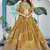 YELLOW CHINNON SILK DIGITAL PRINT & ZARI DORI EMBROIDERED PARTY WEAR INDIAN WEDDING FESTIVE SEMI STITCHED LEHENGA CHOLI