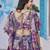 PURPLE CHINNON SILK DIGITAL PRINT & ZARI DORI EMBROIDERED PARTY WEAR INDIAN WEDDING FESTIVE SEMI STITCHED LEHENGA CHOLI