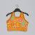 Mustard floral printed mirrow work and embroidered blouse with floral printed ghagara set