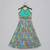 Blue floral printed mirrow work and embroidered blouse with floral printed ghagara set
