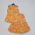 Mustard floral printed mirrow work and embroidered top with floral printed sharara set