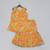 Mustard floral printed mirrow work and embroidered top with floral printed sharara set