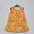 Mustard floral printed mirrow work and embroidered top with floral printed sharara set