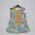 Blue floral printed mirrow work and embroidered top with floral printed sharara set