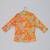 Mustard stylish floral printed front open kurta ,mirror work and embroidery with pajama set