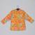Mustard stylish floral printed front open kurta ,mirror work and embroidery with pajama set