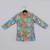 Blue stylish floral printed front open kurta ,mirror work and embroidery with pajama set