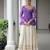 Purple Georgette Kutchi Work Peplum Top With Cotton Flared Lehenga
