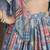 SKY BLUE CHINNON SILK DIGITAL PRINT & ZARI DORI EMBROIDERED PARTY INDIAN WEDDING FESTIVE SEMI STITCHED LEHENGA CHOLI