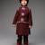 Maroon embroidered organza nehru jacket set