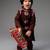 Maroon embroidered organza nehru jacket set