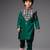 Green embroidered satin kurta pyjama