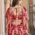 RED CHINNON SILK DIGITAL PRINT & ZARI DORI EMBROIDERED PARTY BRIDAL INDIAN WEDDING FESTIVE SEMI STITCHED LEHENGA CHOLI