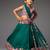 Green embroidered organza lehenga set