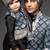 Black embroidered cotton silk nehru jacket set