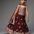 Maroon embroidered organza lehenga set
