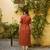 Viva rust embroidery cotton dress