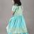 Aqua green flower embroidery blouse and ghagara set