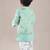 Aqua green kurta with flower embroidery jacket with bottom  set