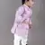 Lavender kurta with flower embroidery jacket with bottom  set