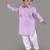 Lavender kurta with flower embroidery jacket with bottom  set
