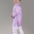 Lavender kurta with flower embroidery jacket with bottom  set