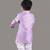 Lavender kurta with flower embroidery jacket with bottom  set