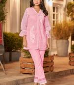 Iyana flamingo schiffli co-ord set