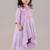 Lavender anarkali with flower embroidery with bottom set