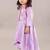 Lavender anarkali with flower embroidery with bottom set