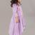 Lavender anarkali with flower embroidery with bottom set