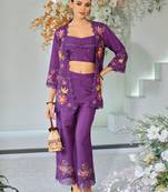 Aditri orchid full work fusion wear co-ord set
