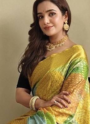 Yellow Multi Party Wear Georgette Saree 3