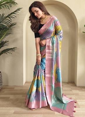 Pink Multi Party Wear Georgette Saree 2