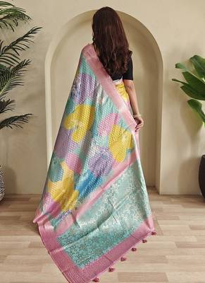 Pink Multi Party Wear Georgette Saree 4