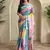 Blue Multi Party Wear Georgette Saree