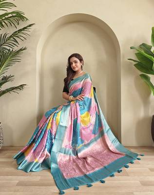 Blue Multi Party Wear Georgette Saree 3