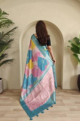 Blue Multi Party Wear Georgette Saree 4