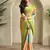 Lime Multi Party Wear Georgette Saree