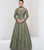 SILK WITH  WORK ANARKALI SUIT
