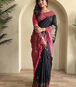 Black Dual Tone silk blend Saree