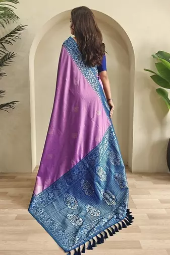 Lavender Dual Tone silk blend Saree