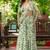 Ivory + highlight embroidered+ chinon+ readymade+  fusion wear + with blouse