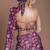 Burgundi + highlight embroidered + chinon + readymade + fusion wear + with blouse